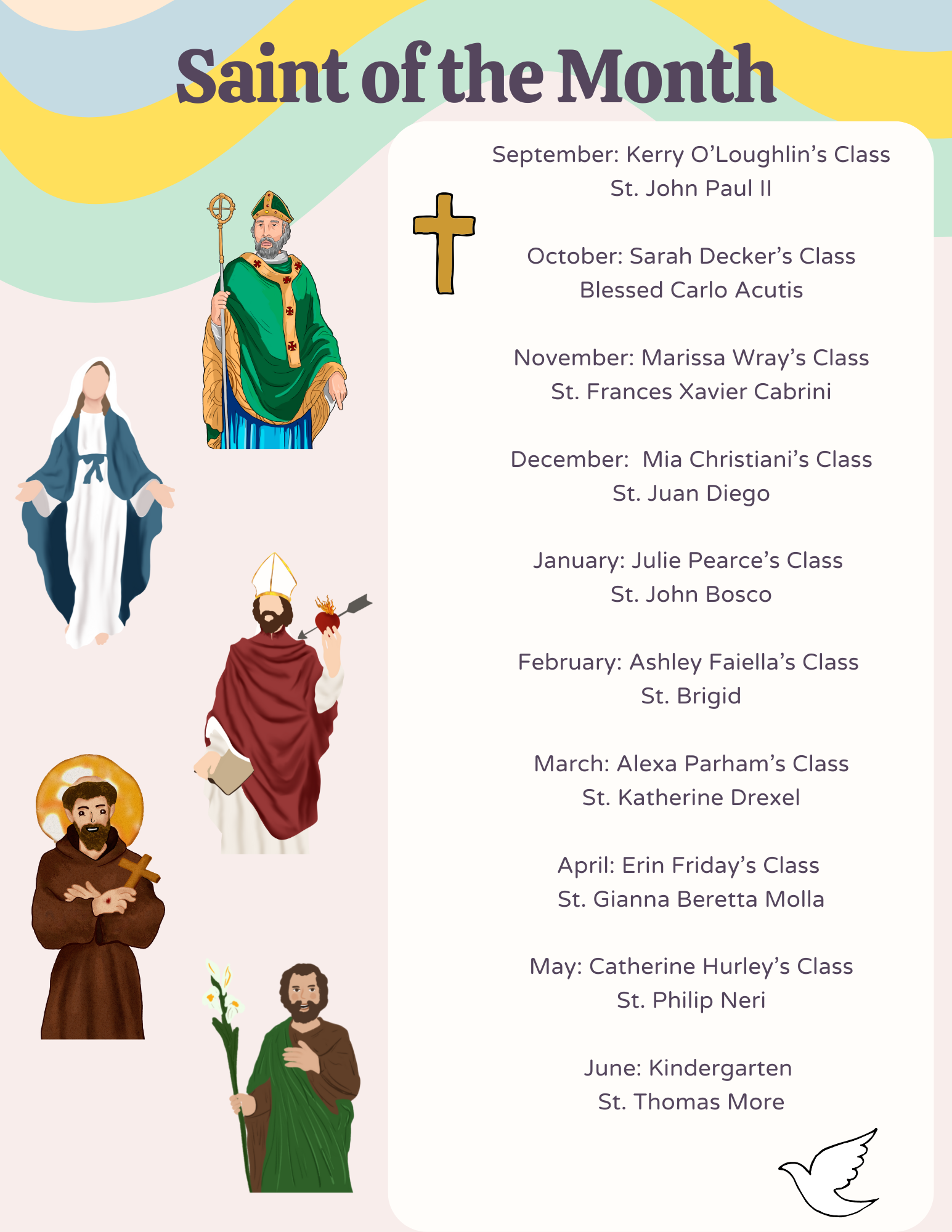 Saint of the Month - Sacred Heart School - Weymouth, MA